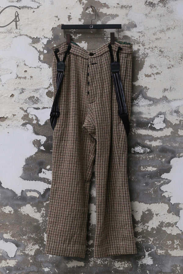 GEOFFREY B. SMALL Handmade Straight Leg Pants with Waist Straight Back Drawstring GBS-EV8P03-SXZMCHN Black Suspenders